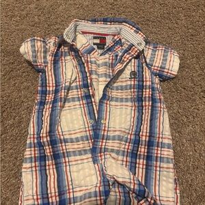 Tommy Hilfiger Kids Plaid Shirt - Blue, Red, and White